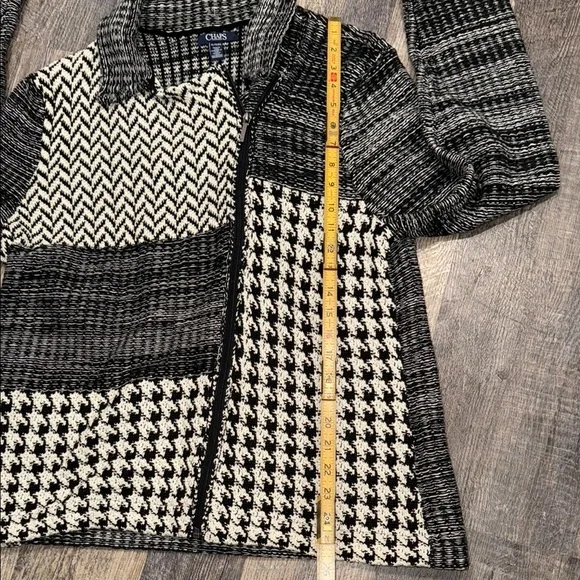 Chaps Monochrome Black and White Knit Sweater - Picture 6 of 8